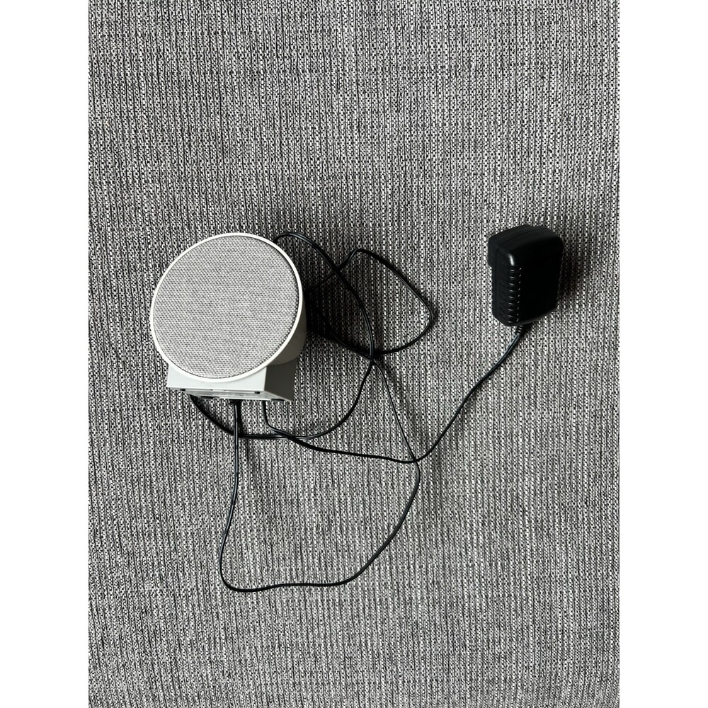 Capello Round Time Dual Alarm Clock With Charger - White Gray
